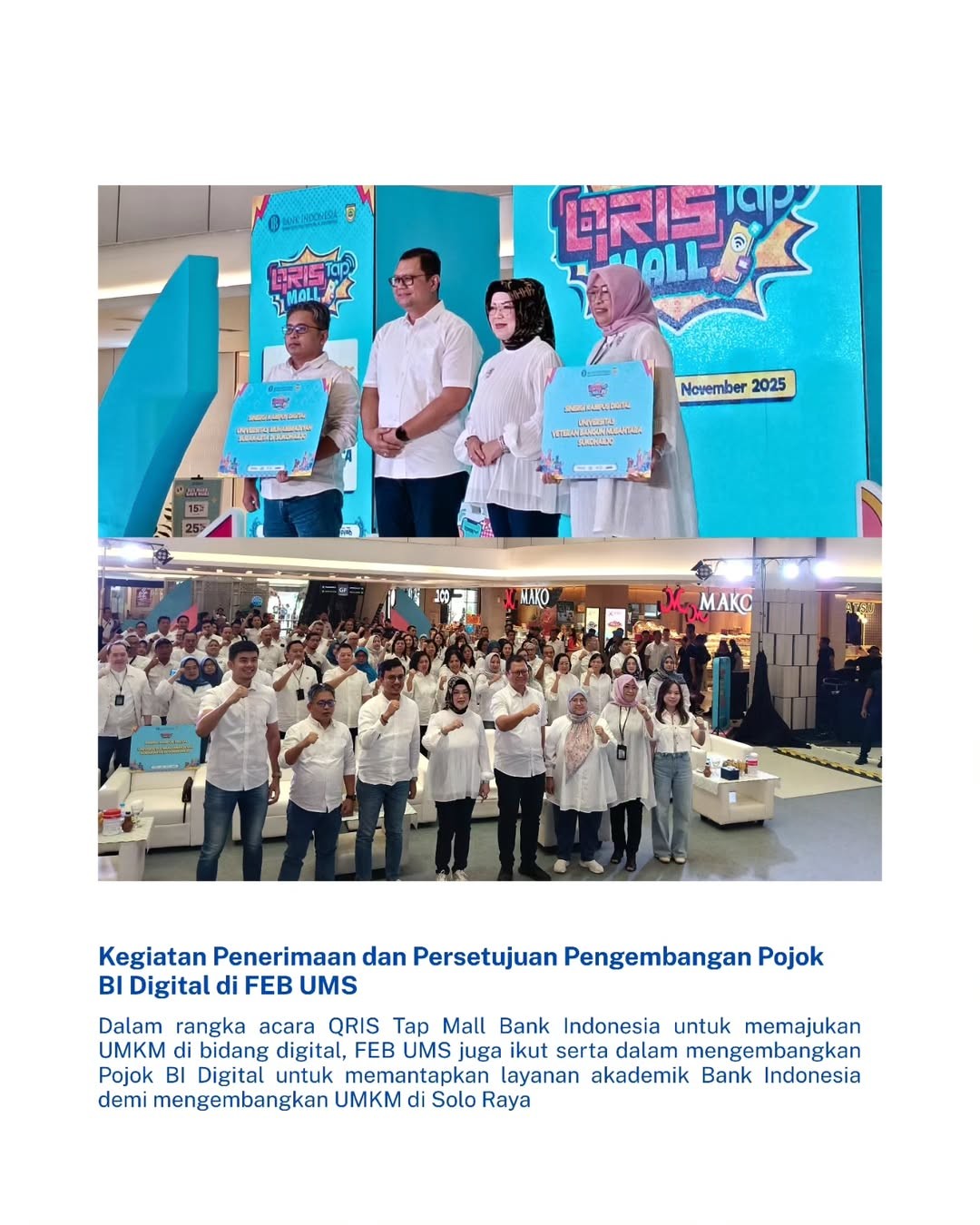 Dalam rangka acara QRIS Tap Mall Bank Indonesia, Fakultas Ekonomi dan Bisnis UMS ikut serta unt (1)